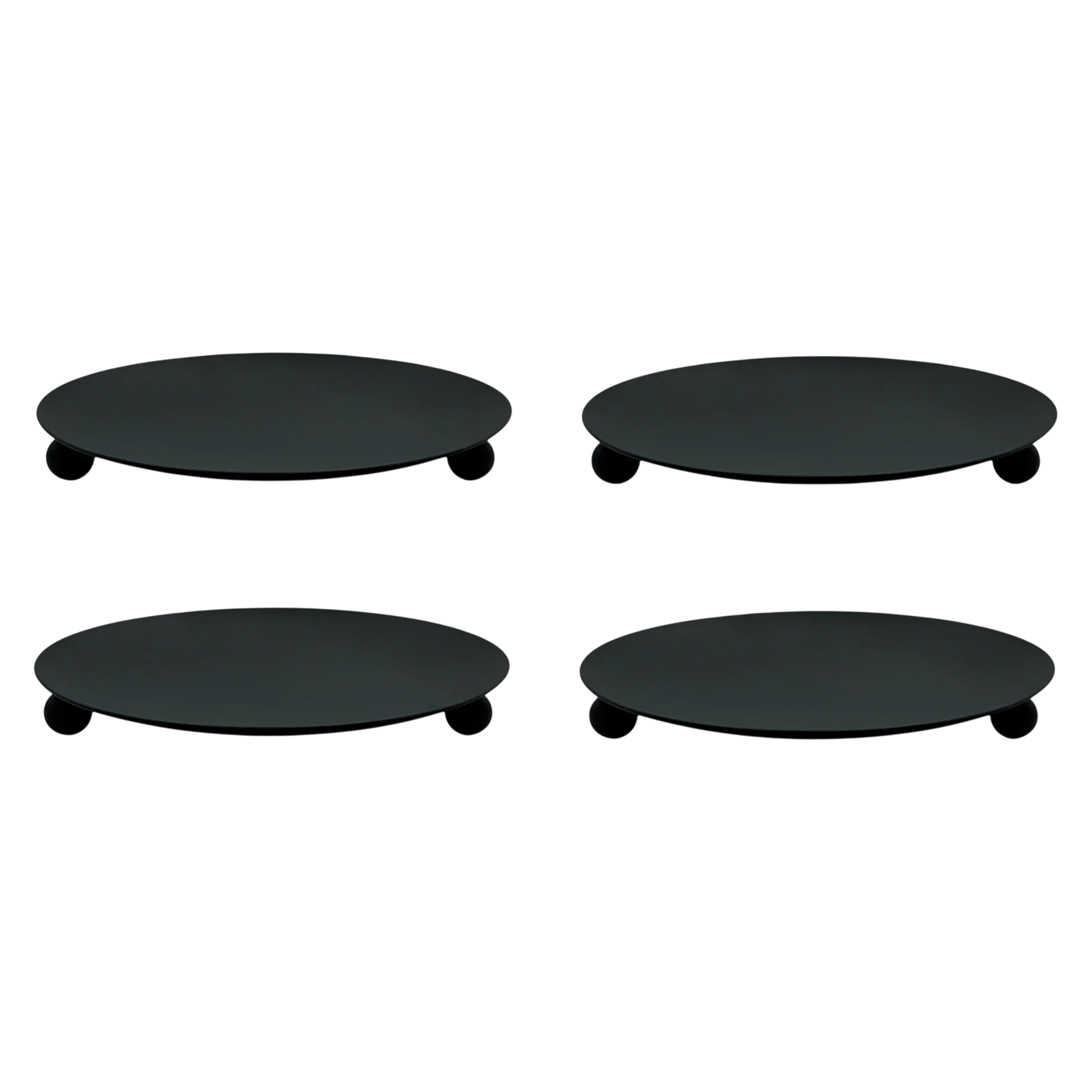 Kerzenhalter schwarz 4 Stück Stumpenkerzen Teller Kerzenteller Weihnachten 8,5 cm