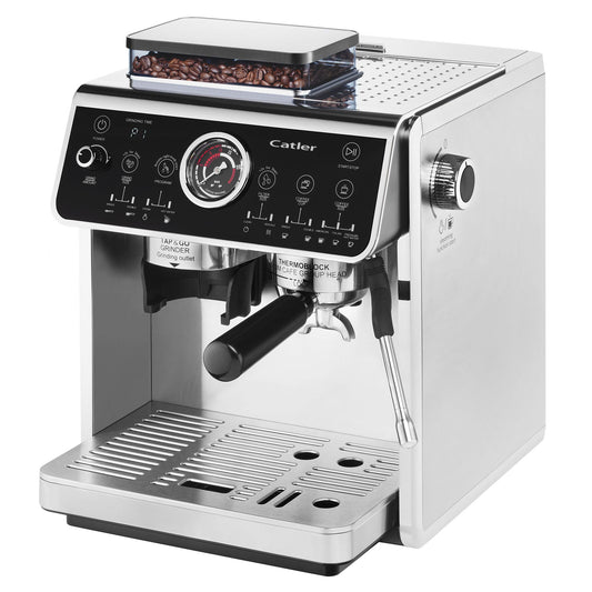 Catler ES 910 Lever Espresso Coffee Machine with Integrated Grinder – Silver