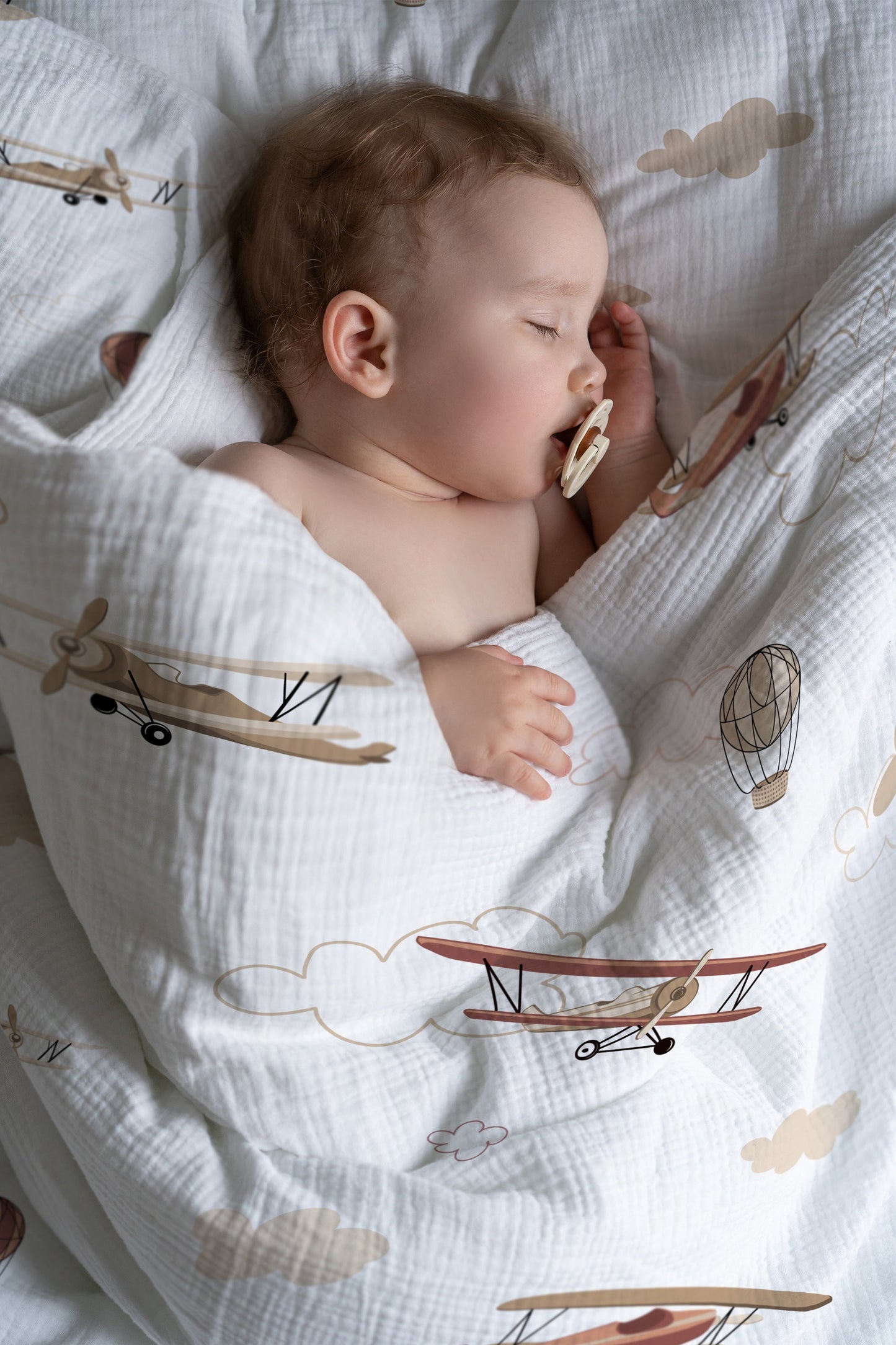 "Airplanes and Clouds" Premium Children's Bedding