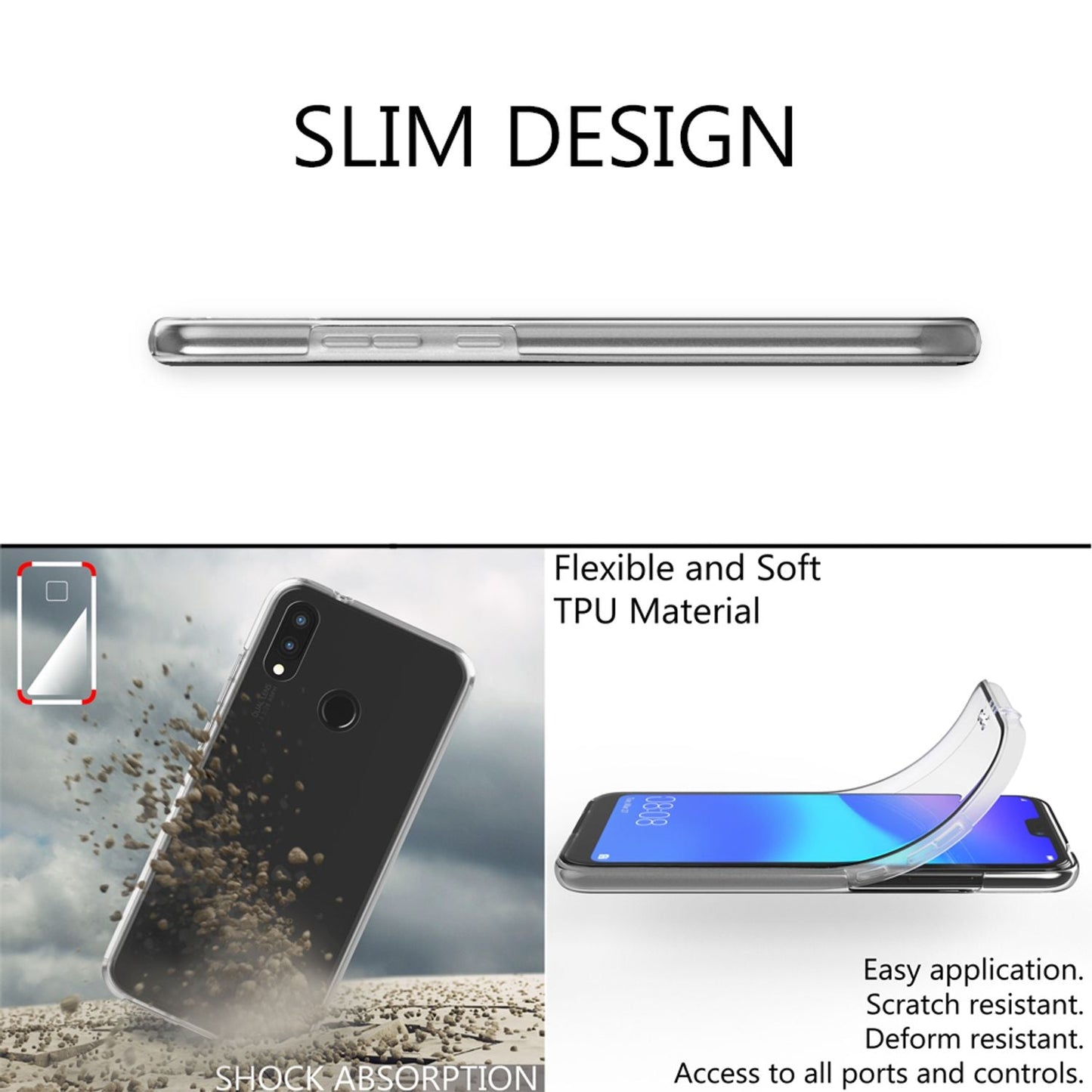 NALIA 360 Grad Handy Hülle für Huawei P20 Lite, Full Cover Case Rundum Bumper