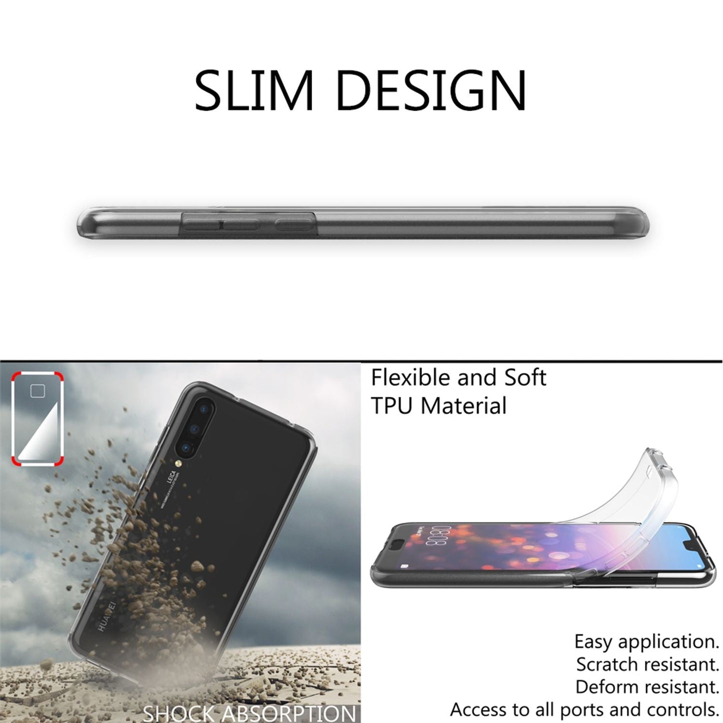 NALIA 360 Grad Handy Hülle für Huawei P20 Pro, Full Cover Case Displayschutz