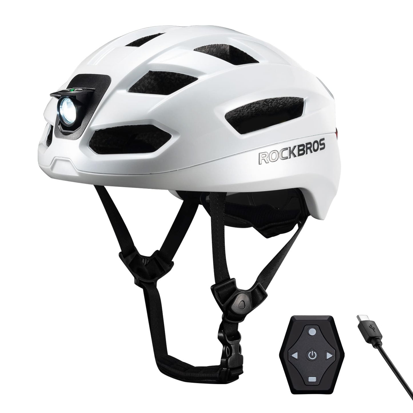 Smart bicycle helmet with light
