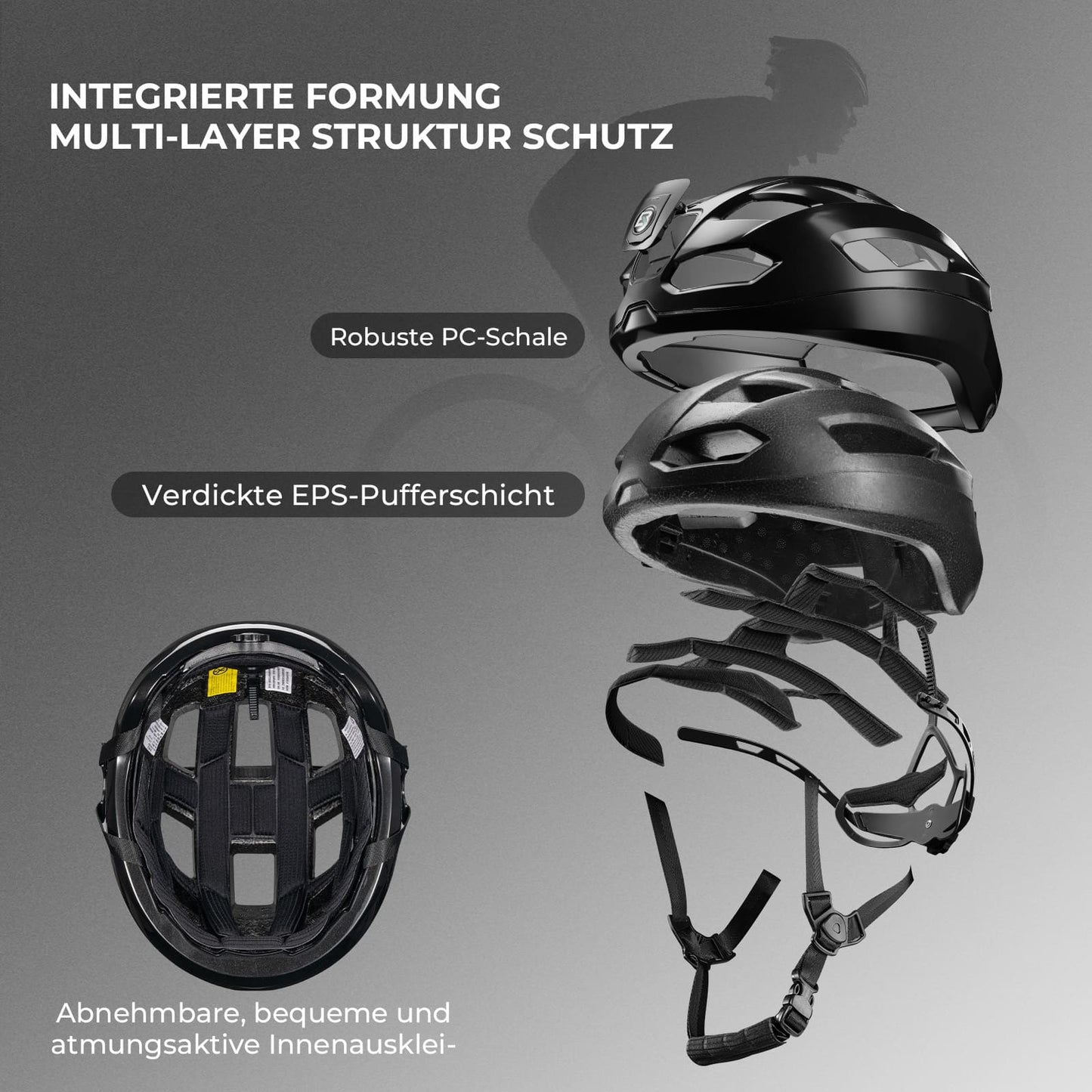 Smart bicycle helmet with light