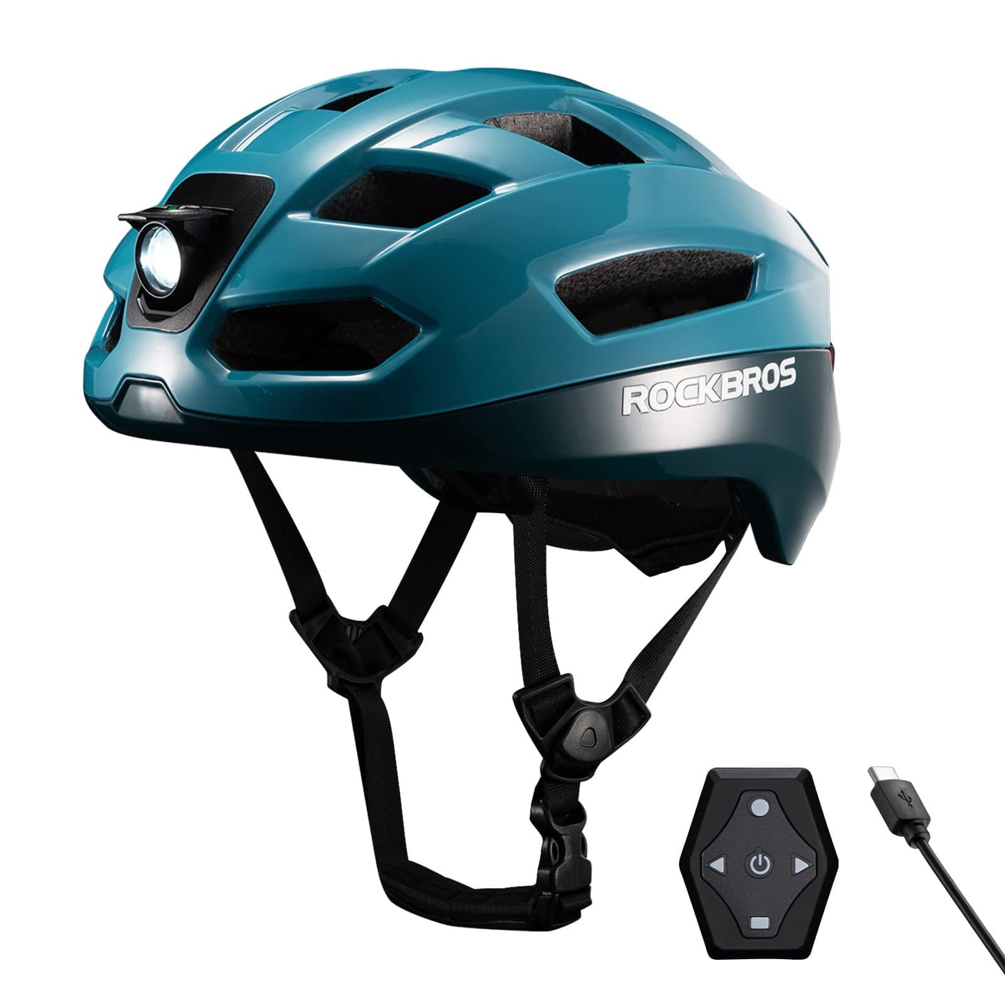 Smart bicycle helmet with light