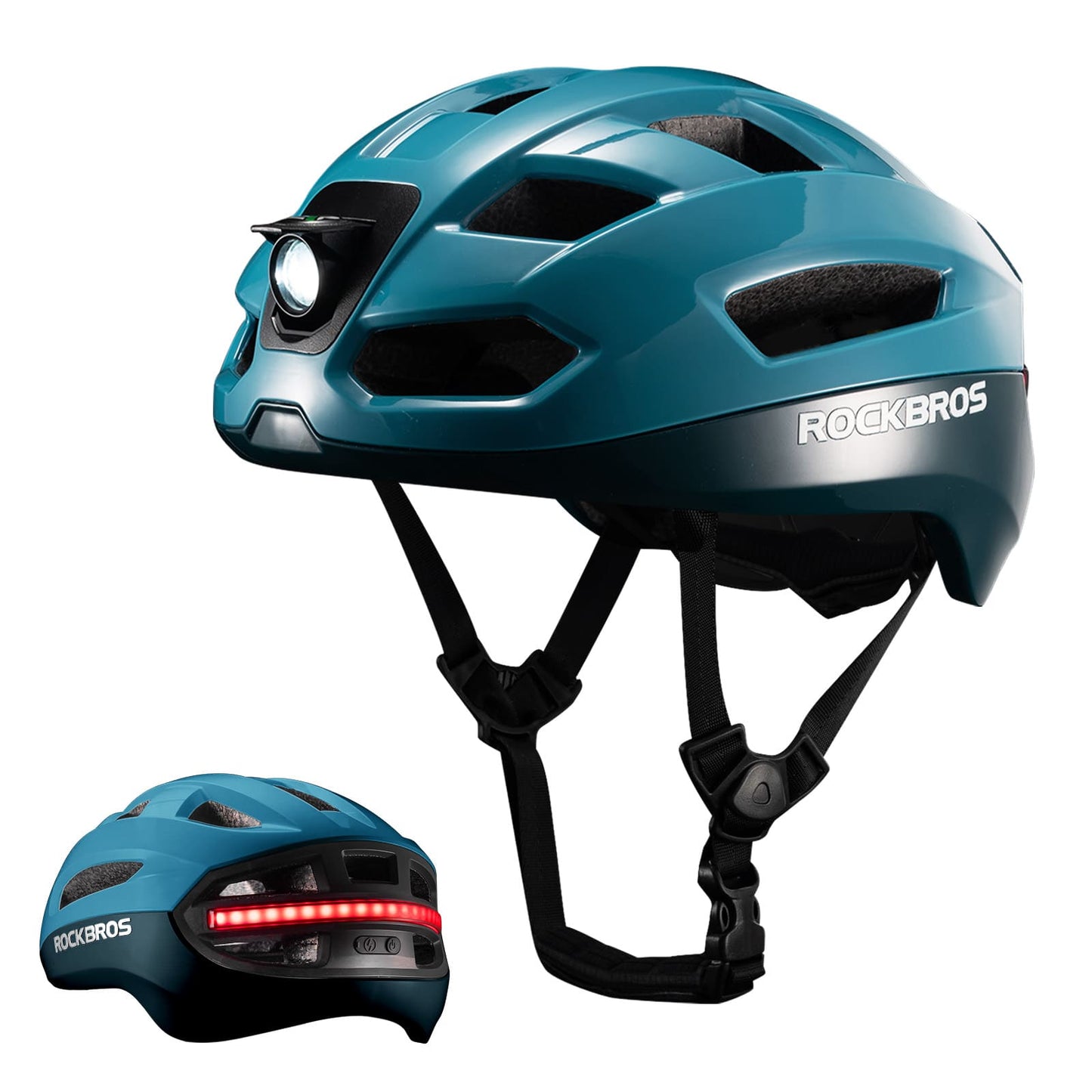 Smart bicycle helmet with light