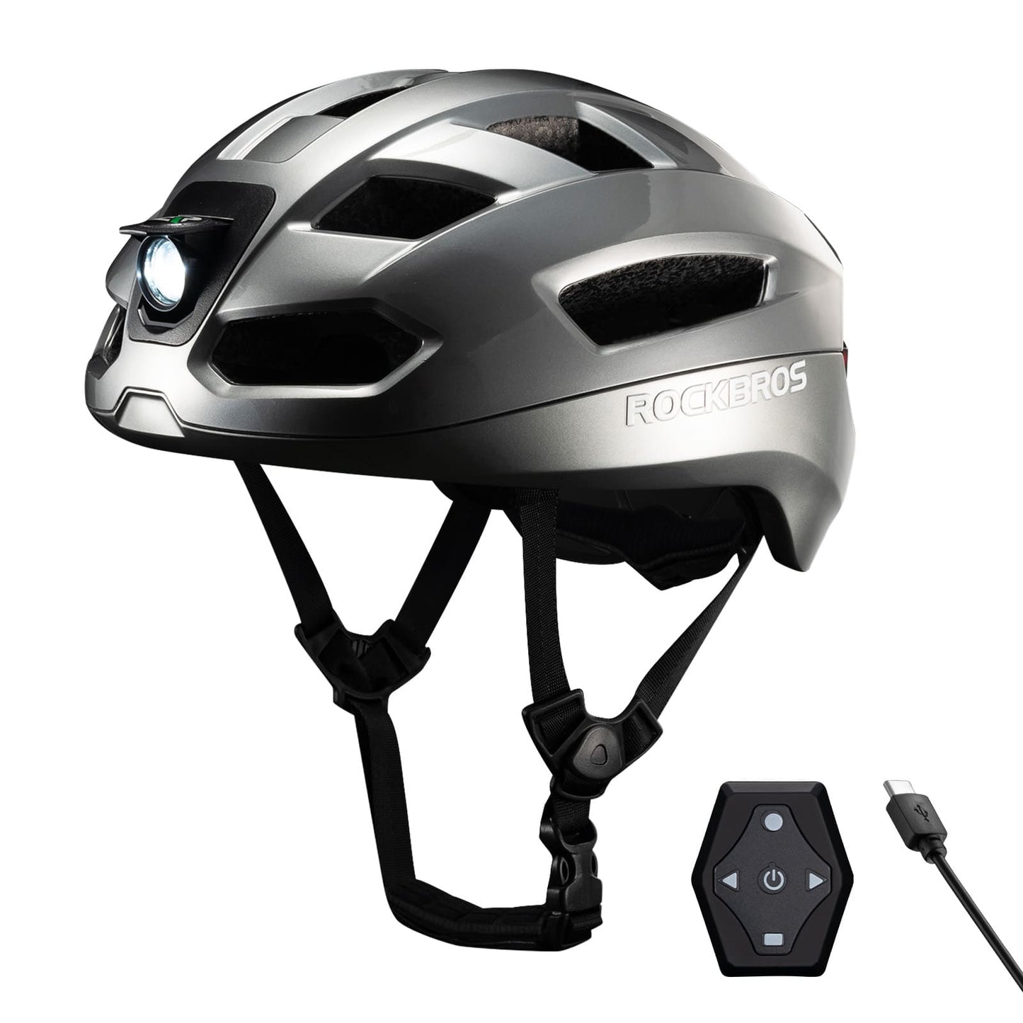 Smart bicycle helmet with light