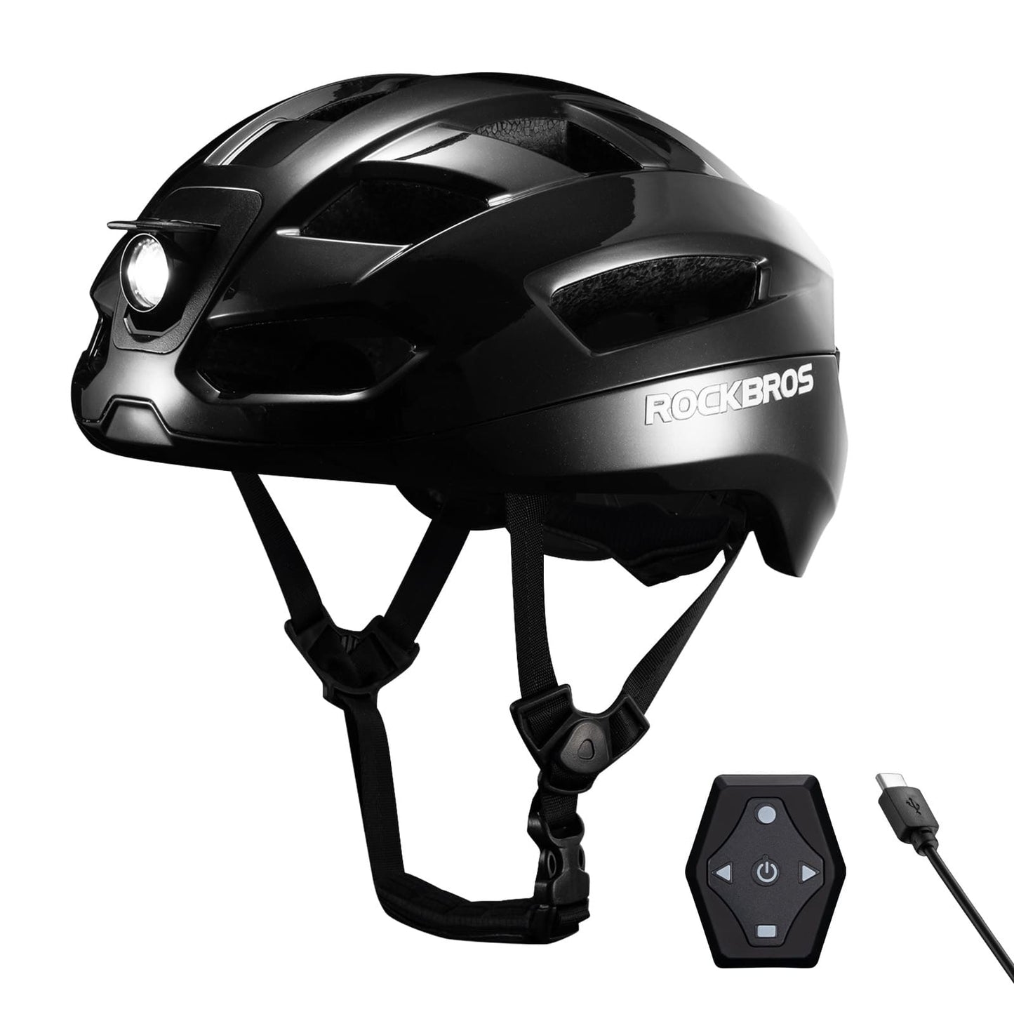 Smart bicycle helmet with light