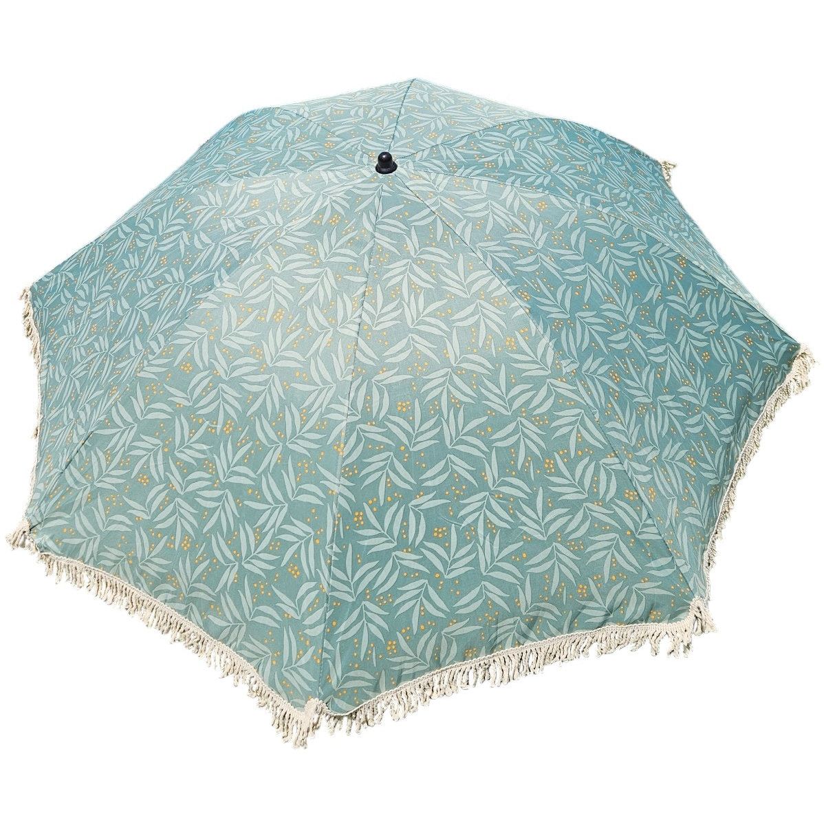 Sonnenschirm Strandschirm Schirm UV Schutz mit Tasche Fransen Grün Ø 170 cm