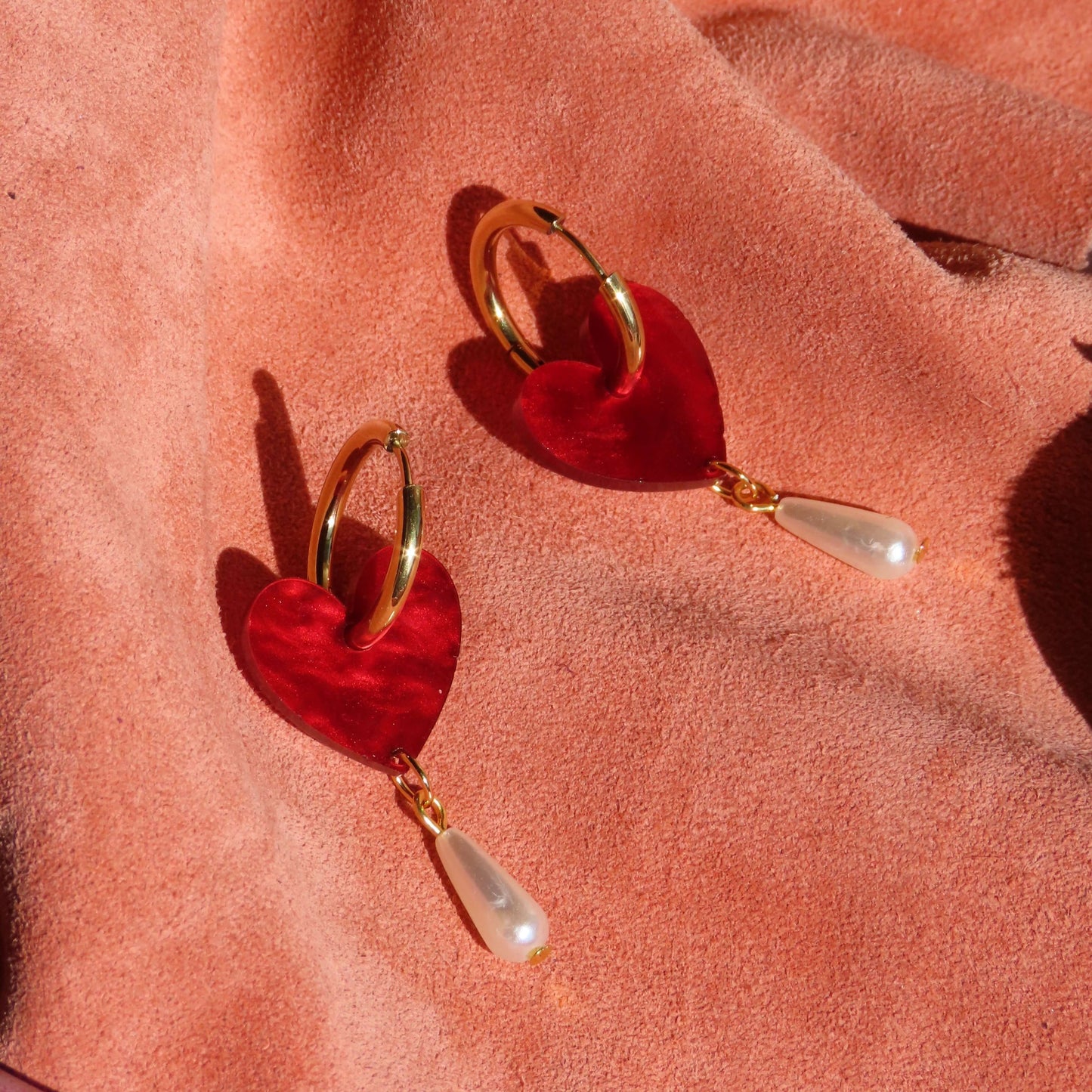 Endlessly in Love Hoop Earrings - Heart Earrings