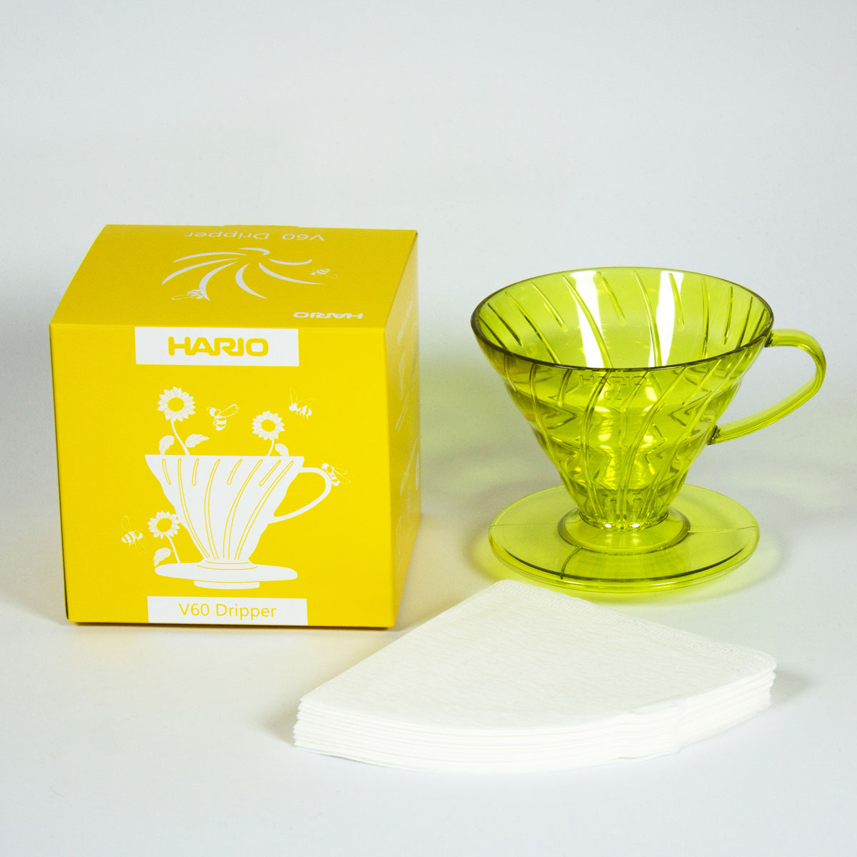 Hario V60-02 Plastic Coffee Dripper with 40 Filters