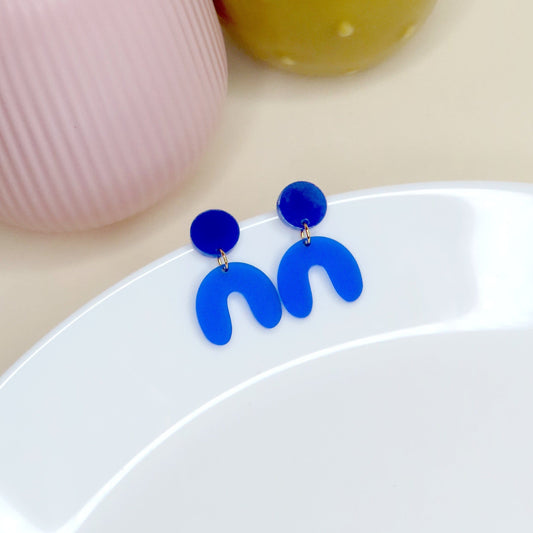 Tintenblau Arch Bogen Ohrringe