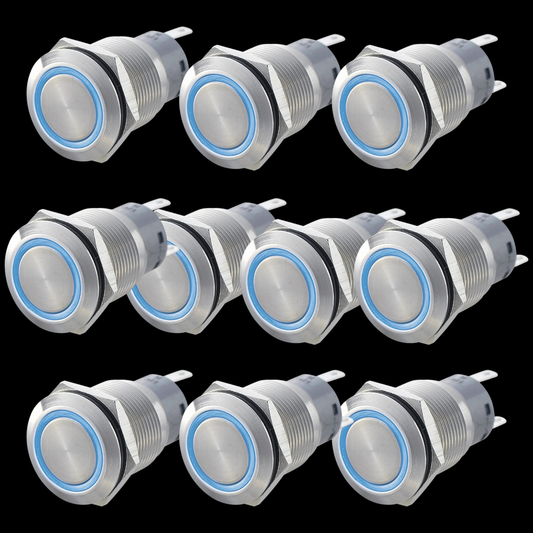 B-Ware Tru Components Vandalismusgeschützter Druckschalter 250 V/Ac 5 A 10 Stück