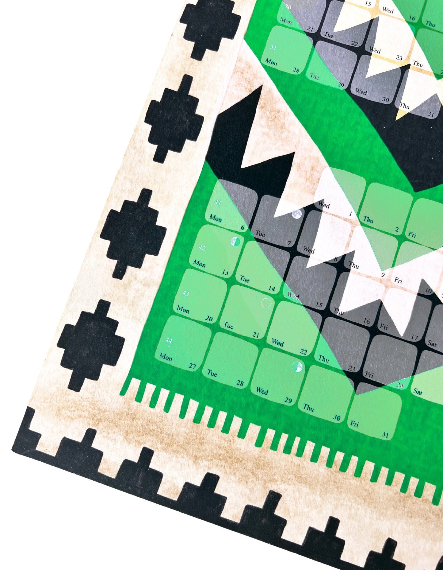 Takmörkuð upplaga af veggdagatali // Kelim Classic grænn