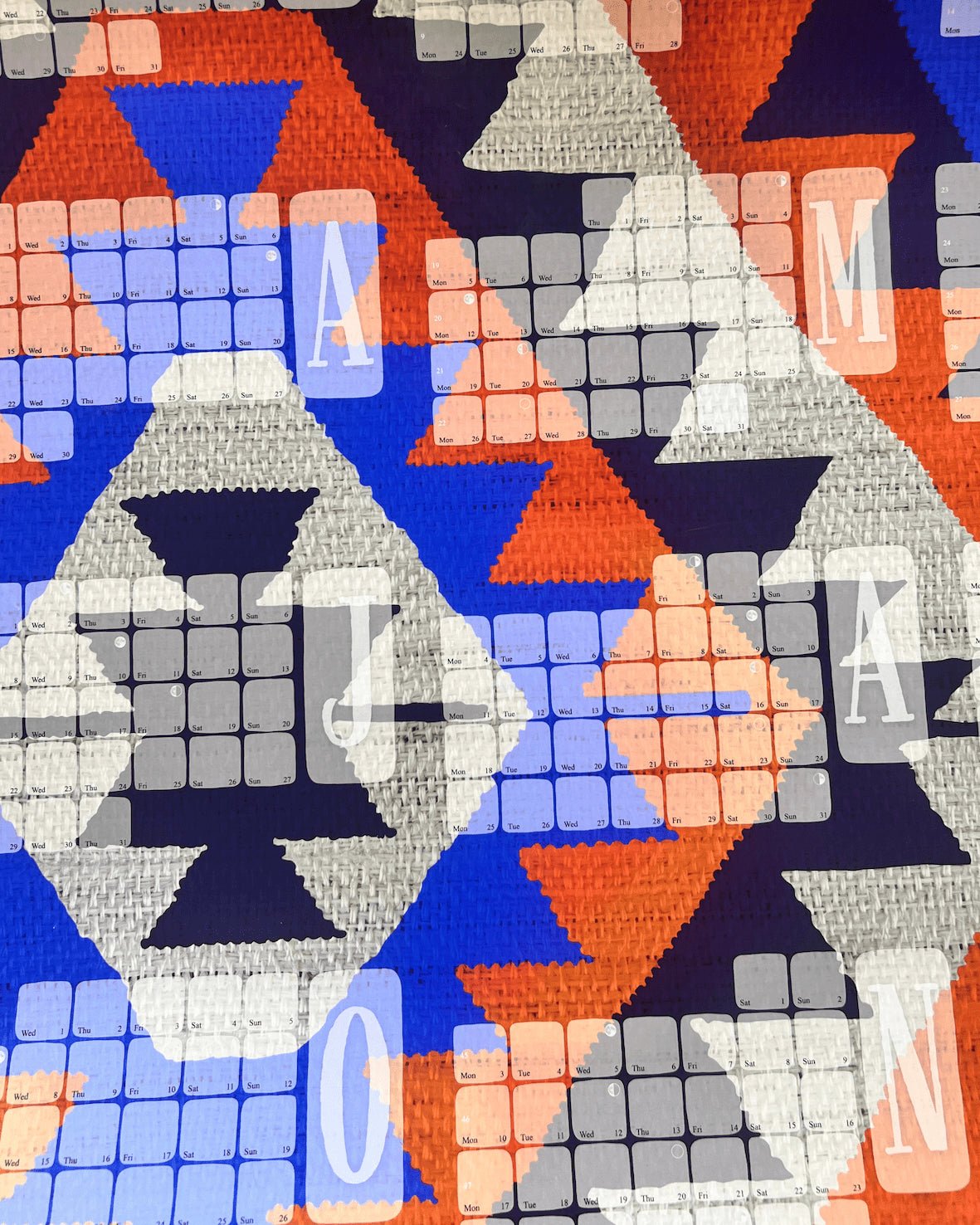 Veggdagatal Kilim Diamond appelsínugulur rauður