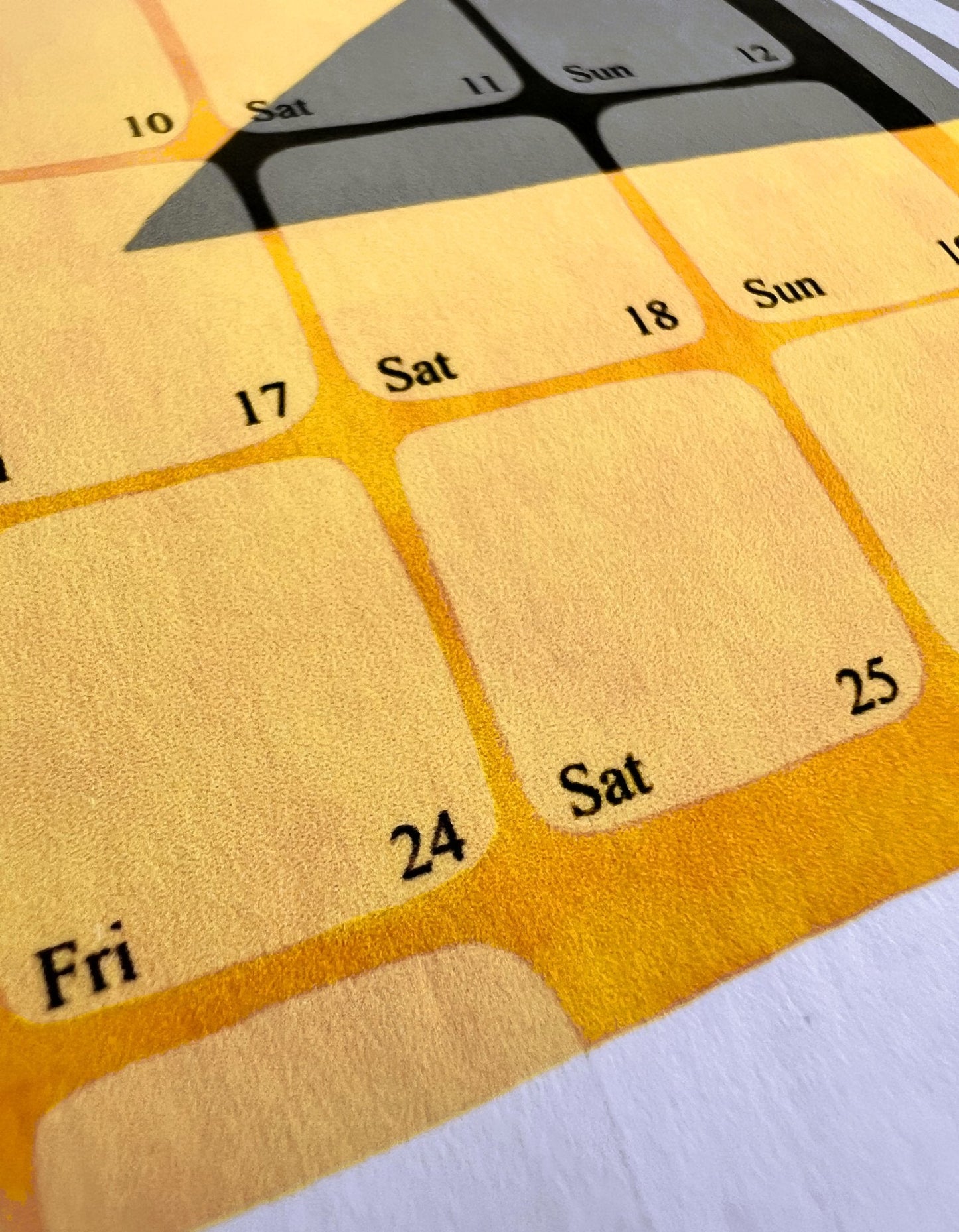 Takmarkað veggdagatal // Kilim Yamka blágrænt