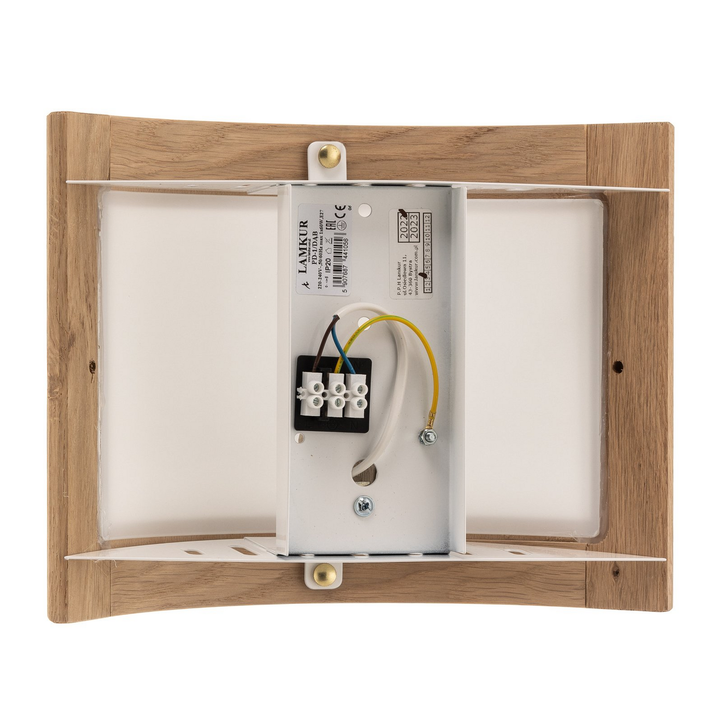 B-flokks Envostar veggljós, Zanna trévegglampi, E27, ljós eik, 22 cm hár, ljós