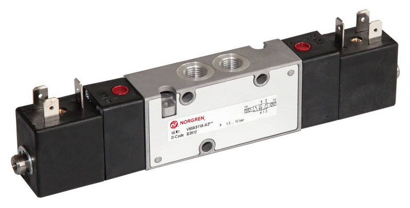 Stefnustýringarloki Imi Norgren af ​​B-flokki, V61 B722 A A213 J, loftstýring. Sjá texta.