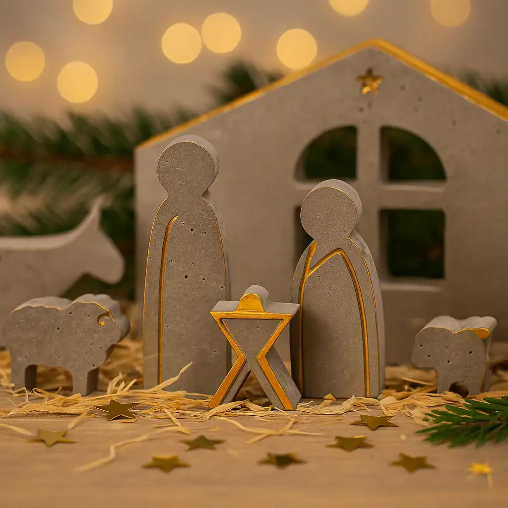 Mini Weihnachtskrippe in Weiß – Kreatives DIY-Set für moderne Weihnachtsdeko