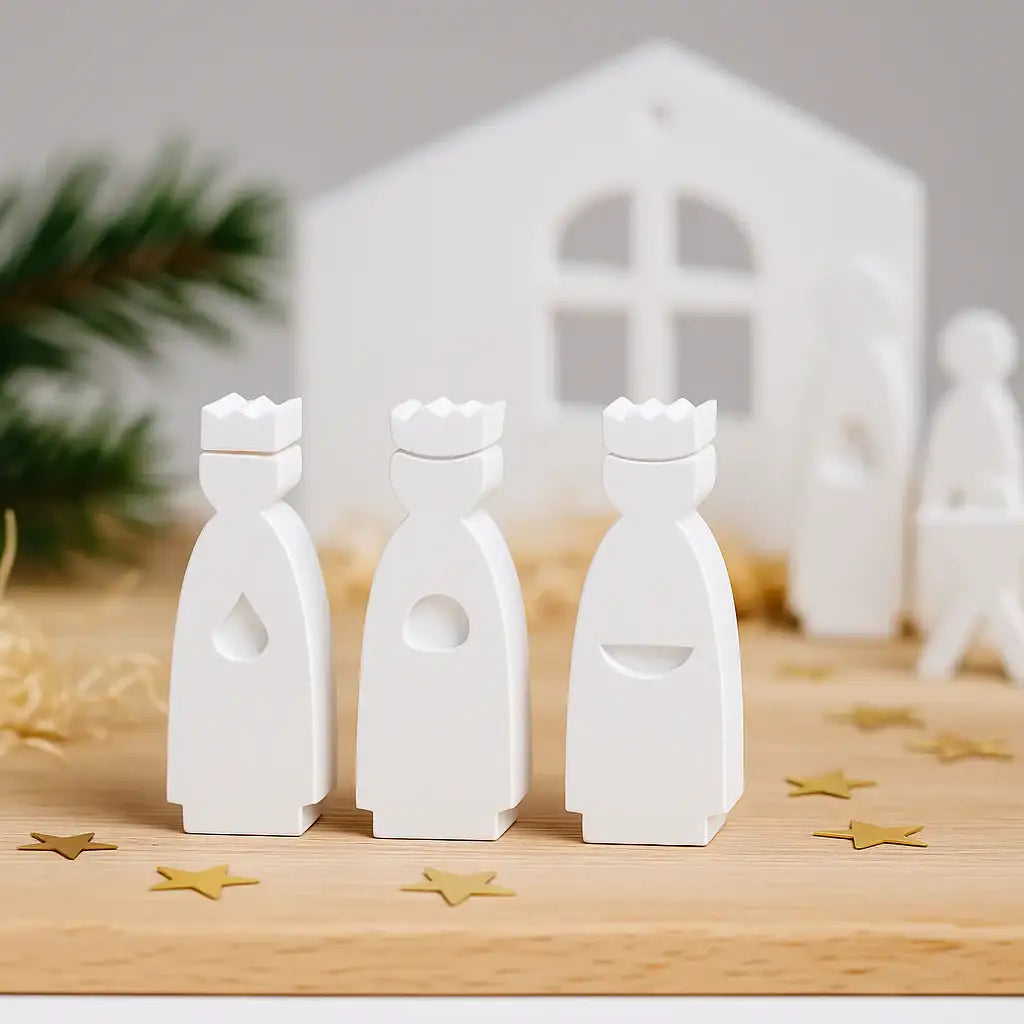 Mini Weihnachtskrippe in Weiß – Kreatives DIY-Set für moderne Weihnachtsdeko