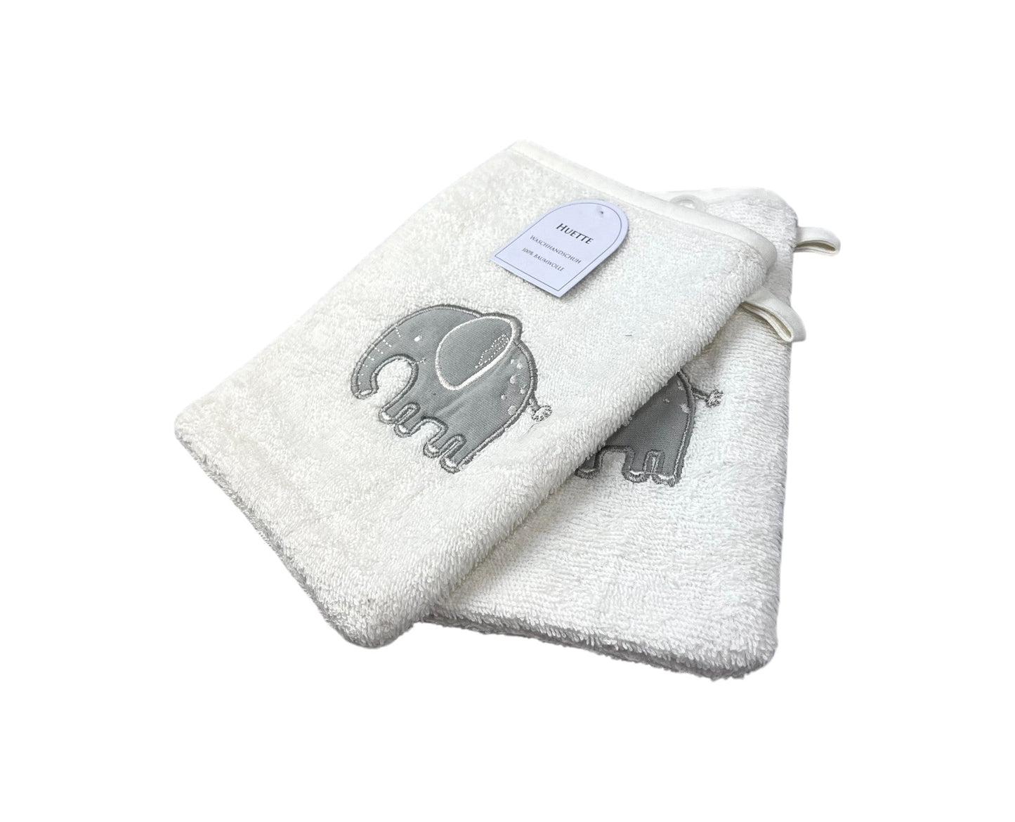 2er Pack Baby Waschhandschuhe » Set 2 Kinder Waschlappen Frottee » 21 x 15 cm reine Baumwolle » Wasch Handschuhe