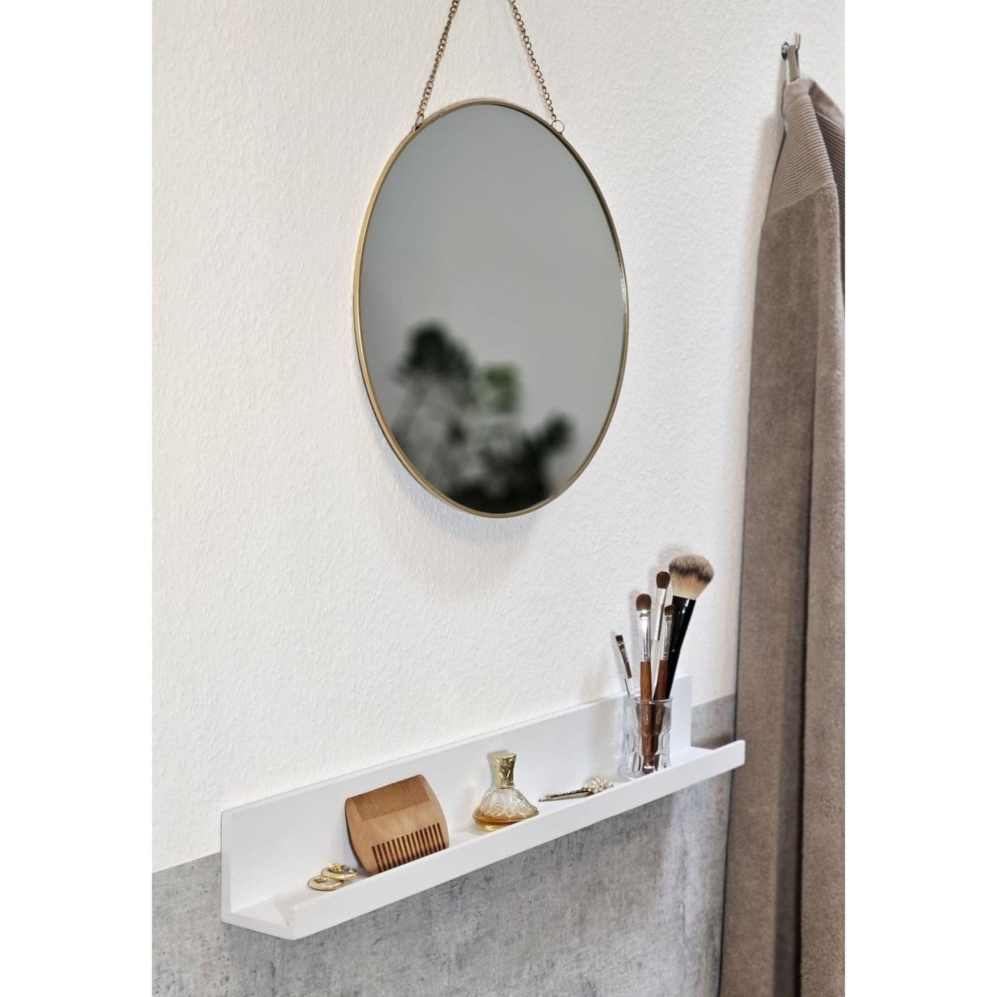 Fotoleiste Bilderleiste Schweberegal Holzregal Wandregal Regale Wandboard weiß 58cm