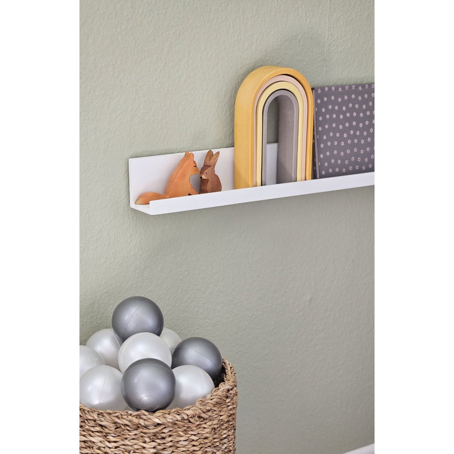 Fotoleiste Bilderleiste Schweberegal Holzregal Wandregal Regale Wandboard weiß 58cm