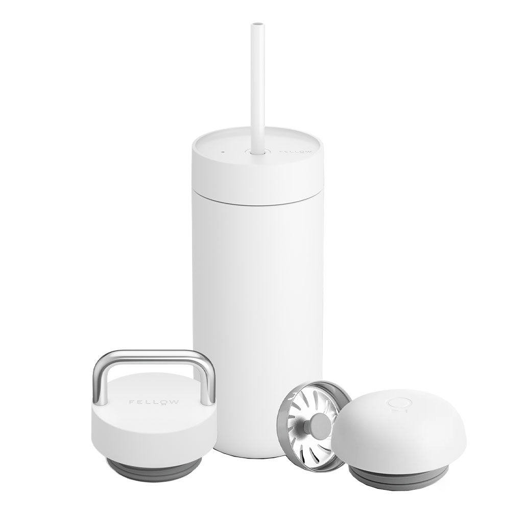 Fellow Carter Move Mug 473ml Set with 3 Lids (3-in-1) – Matte White