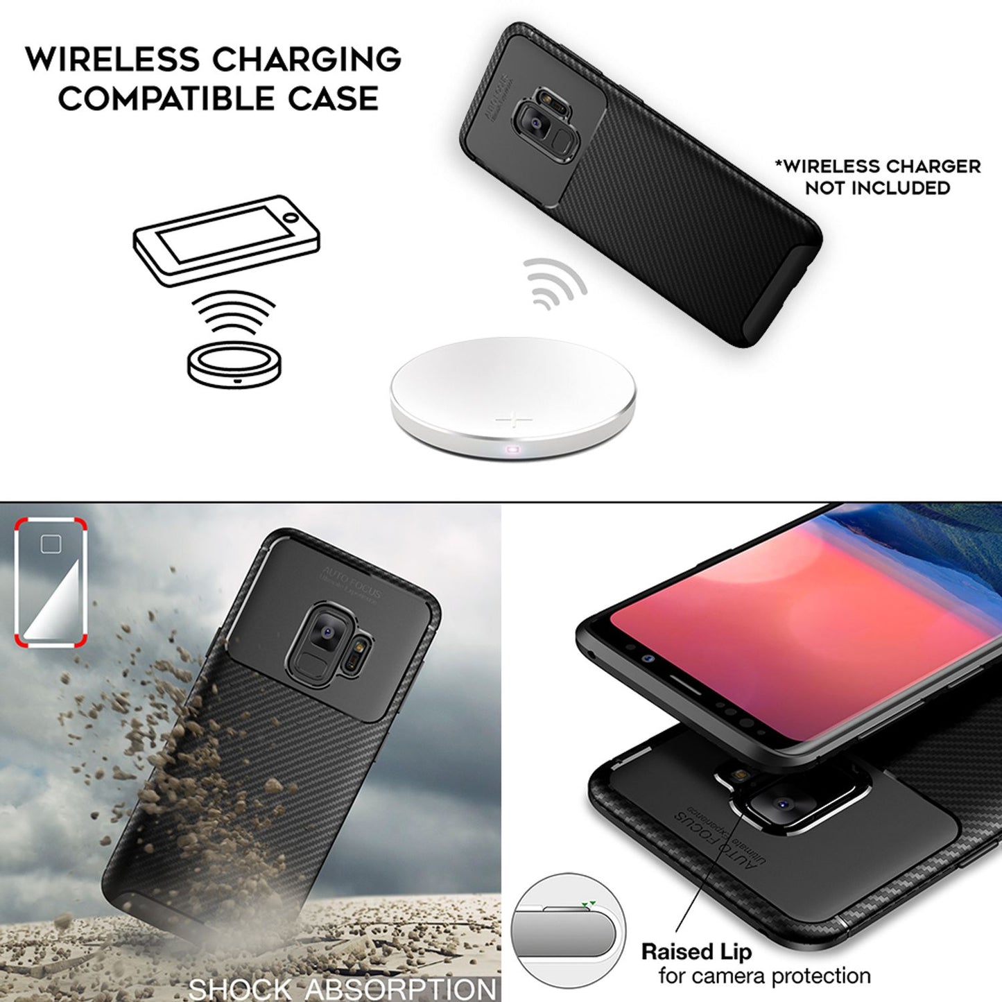 NALIA Case for Samsung Galaxy S9, Ultra Slim Silicone Case Cover Phone Case