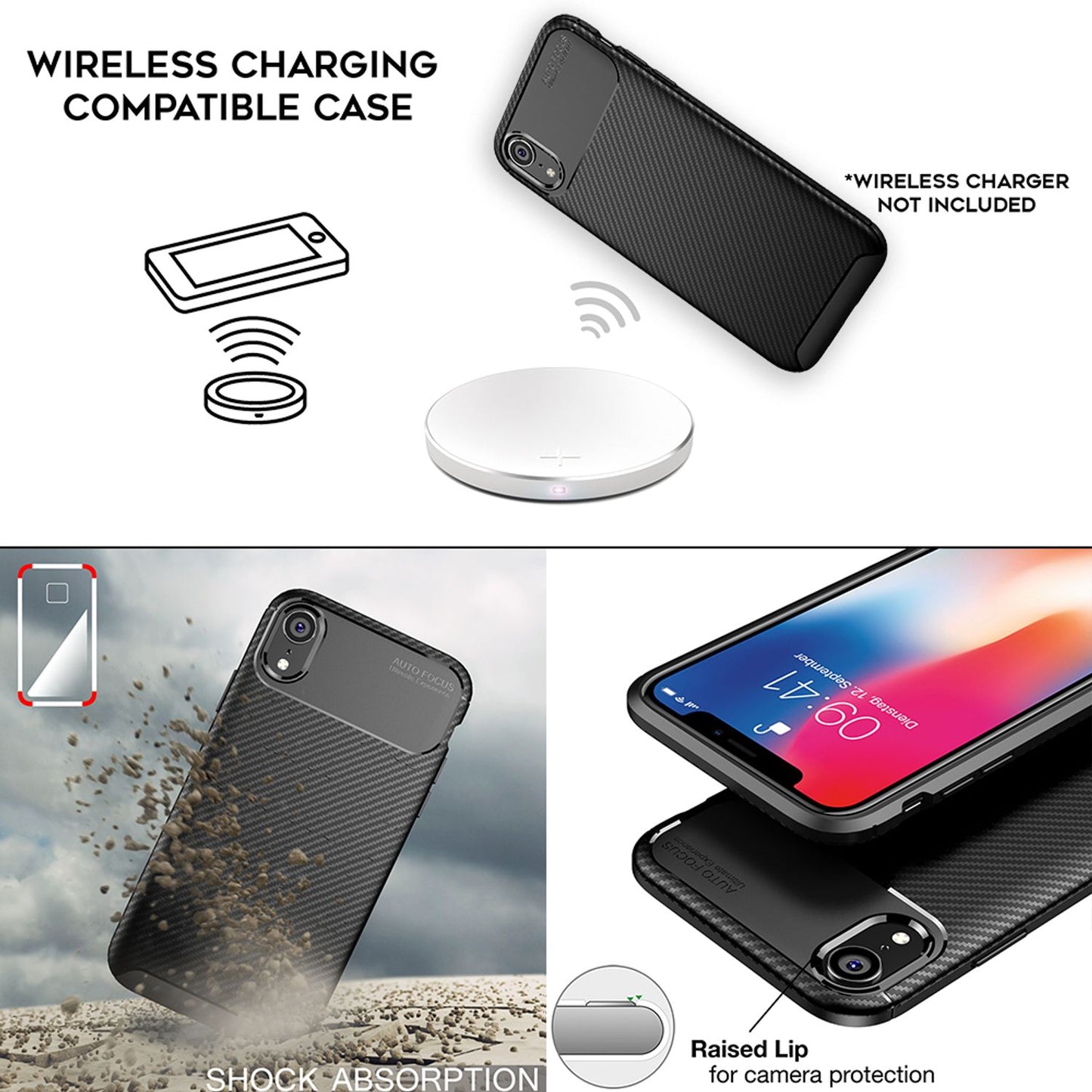 NALIA Hülle für iPhone XR, Ultra-Slim Handyhülle Silikon Case Cover, Dünnes Soft Skin Phone