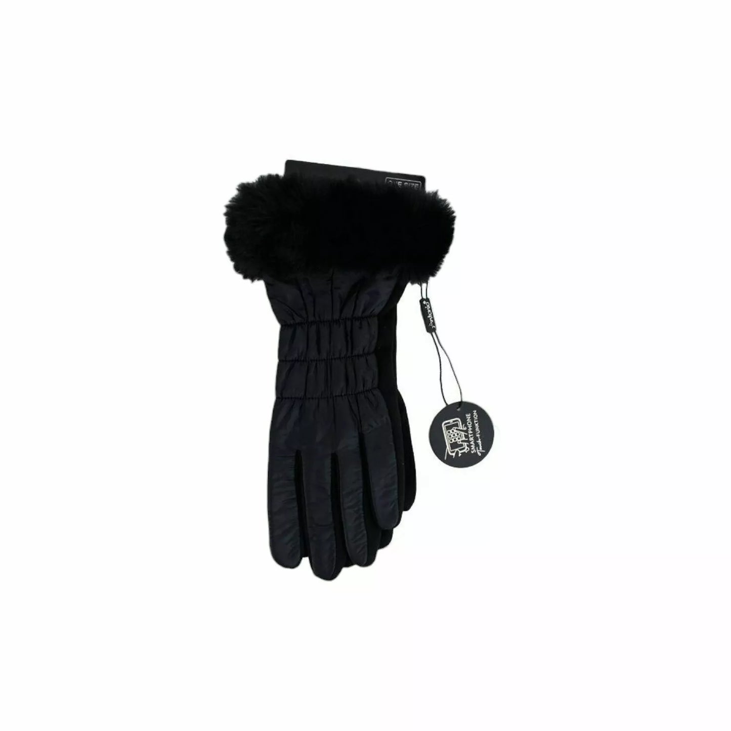Winter Damen Handschuhe » Nylon Fingerhandschuhe Suede » Winterhandschuhe mit Kunstfell | Damenhandschuhe
