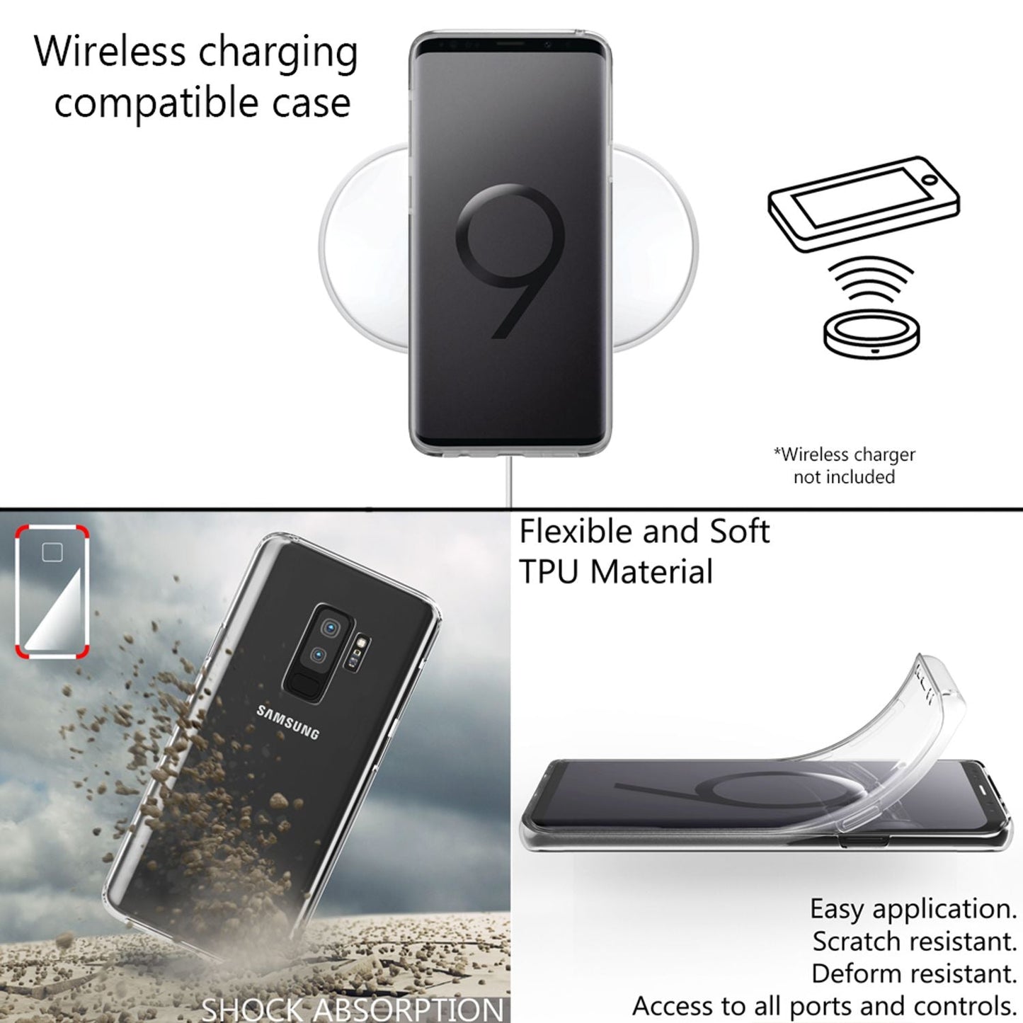 NALIA 360 Degree Phone Case for Samsung Galaxy S9 Plus, Full Cover All-Around Case