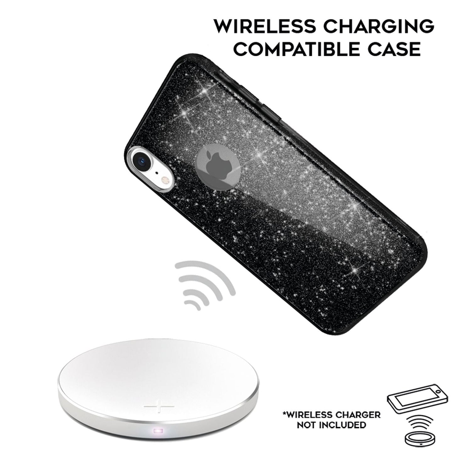 NALIA Case for iPhone XR, Glitter Ultra-Slim Silicone Phone Case Back Cover