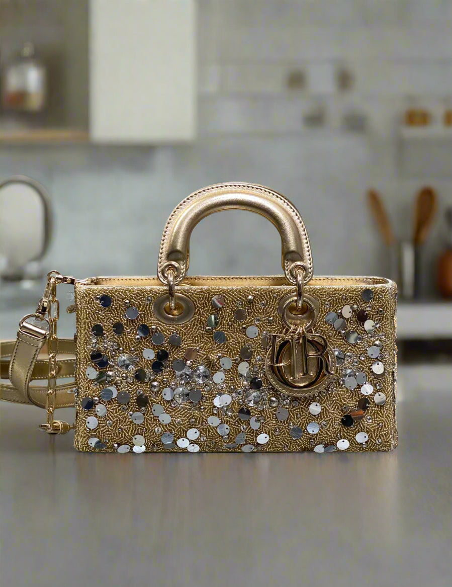 Women high fashion leather handbag classic christian dior look with modern design
